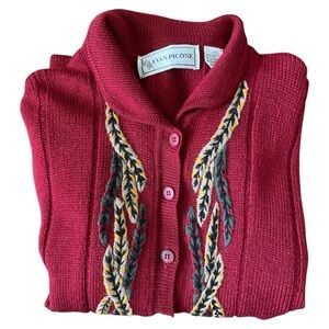 Vintage 80’s 100% Wool Evan Picone Wool Cardigan